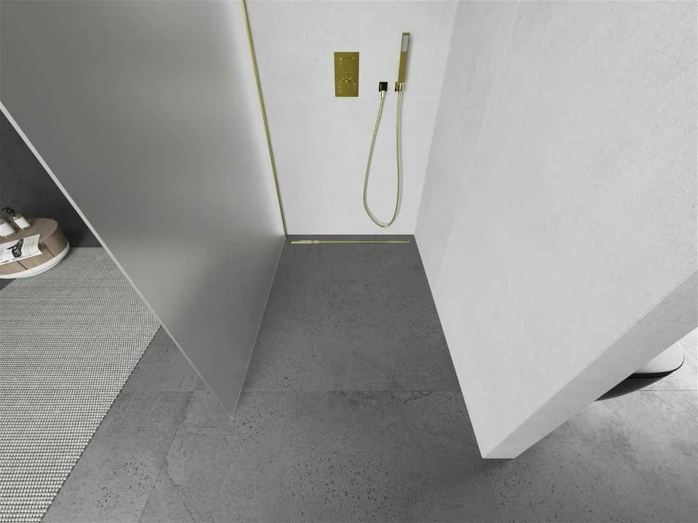 Walk-in dušo sienelė Mexen Kioto, matinė, Gold, 100 x 200 cm
