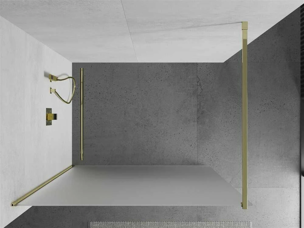 Walk-in dušo sienelė Mexen Kioto, matinė, Gold, 110 x 200 cm