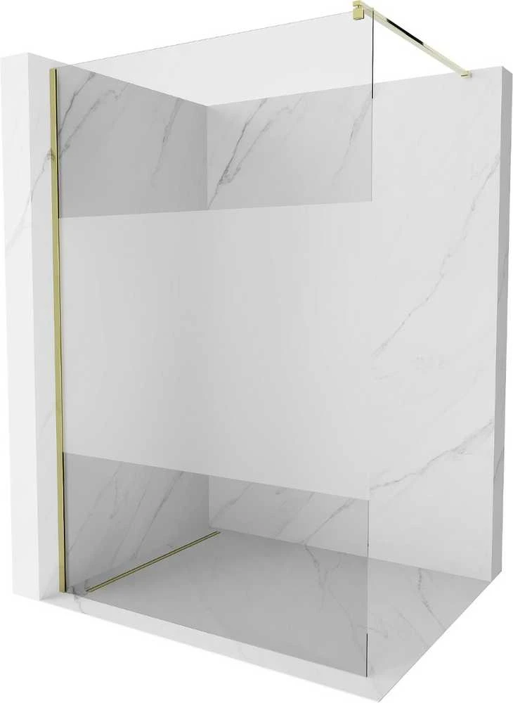 Walk-in dušo sienelė Mexen Kioto, pusiau matinė, Gold, 130 x 200 cm