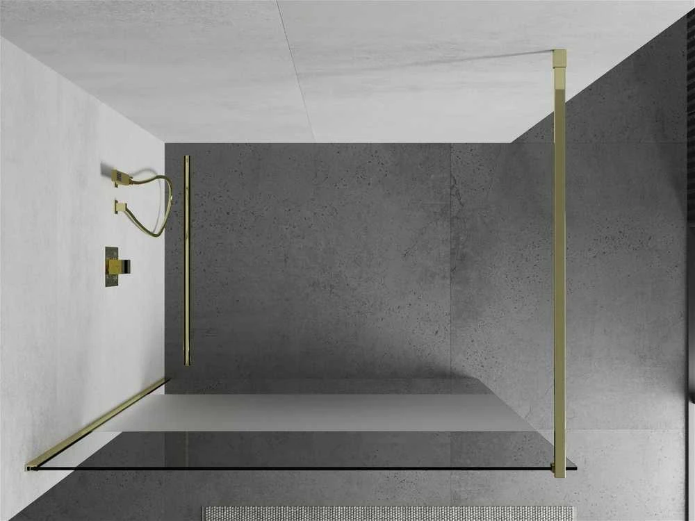 Walk-in dušo sienelė Mexen Kioto, pusiau matinė, Gold, 130 x 200 cm