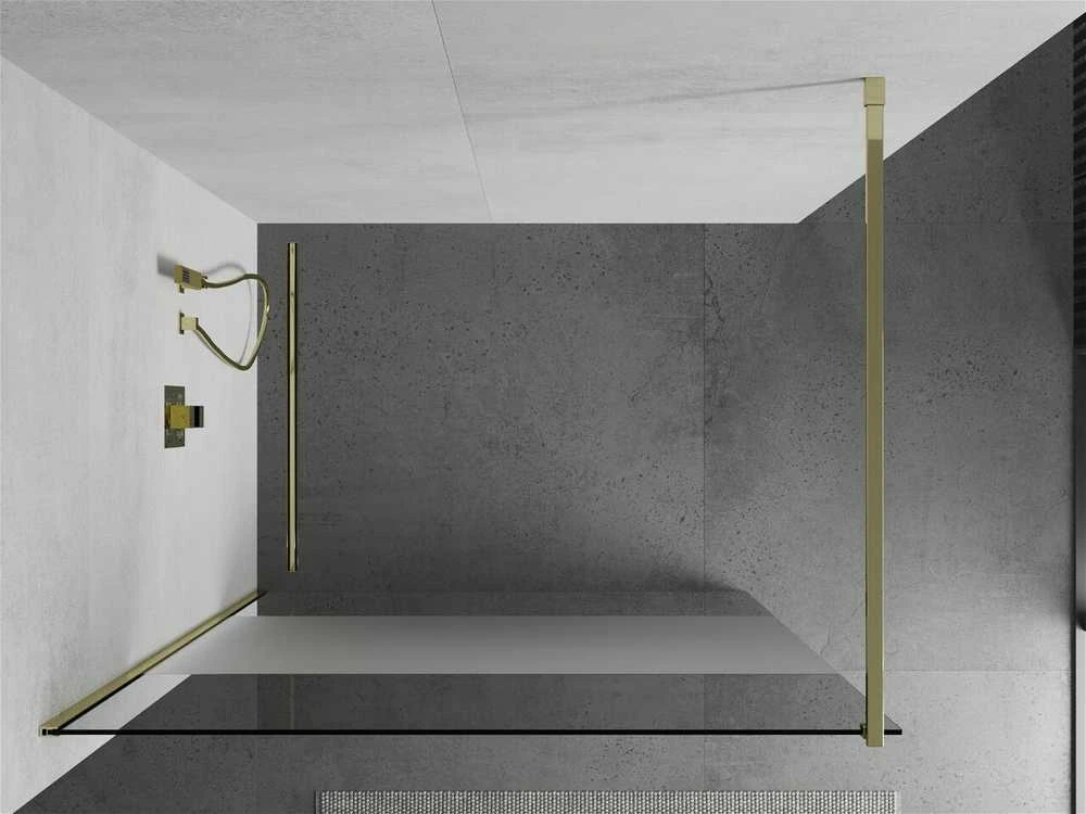 Walk-in dušo sienelė Mexen Kioto, pusiau matinė, Gold, 100 x 200 cm