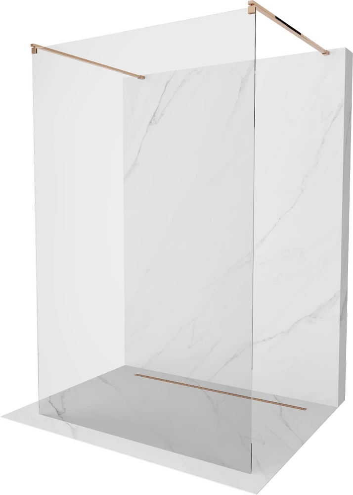 Walk-in dušo sienelė Mexen Kioto, Rose Gold, skaidrus stiklas, 115 x 200 cm