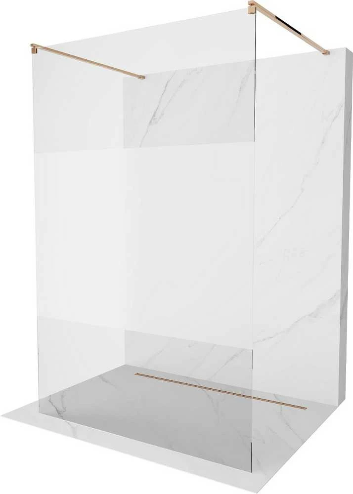 Walk-in dušo sienelė Mexen Kioto, Rose Gold, pusiau matinė, 120 x 200 cm