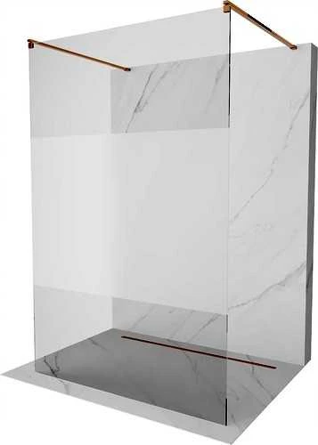 Walk-in dušo sienelė Mexen Kioto, Rose Gold, pusiau matinė, 140 x 200 cm