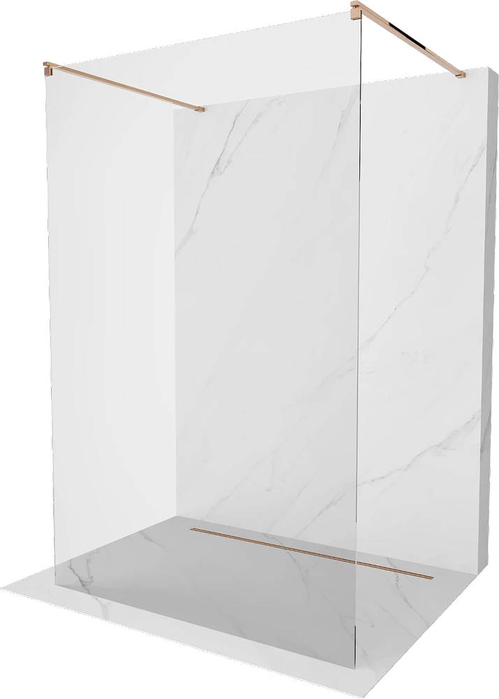 Walk-in dušo sienelė Mexen Kioto, Rose Gold, skaidrus stiklas, 105 x 200 cm