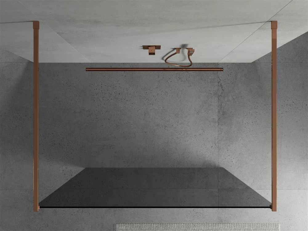 Walk-in dušo sienelė Mexen Kioto, Rose Gold, grafitas, 110 x 200 cm