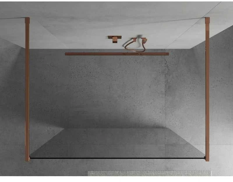 Walk-in dušo sienelė Mexen Kioto, Rose Gold, 130 x 200 cm