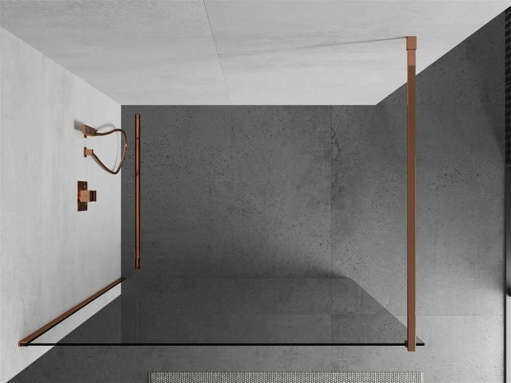 Walk-in dušo sienelė Mexen Kioto, Rose Gold, 100 x 200 cm