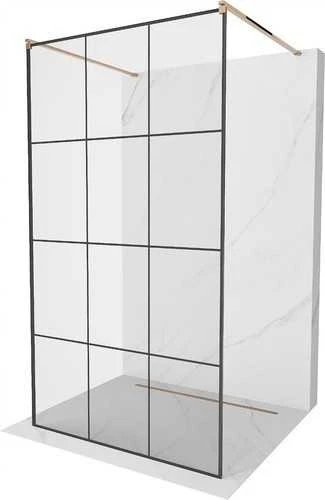 Walk-in dušo sienelė Mexen Kioto, Rose Gold/Juodas pattern, 100 x 200 cm
