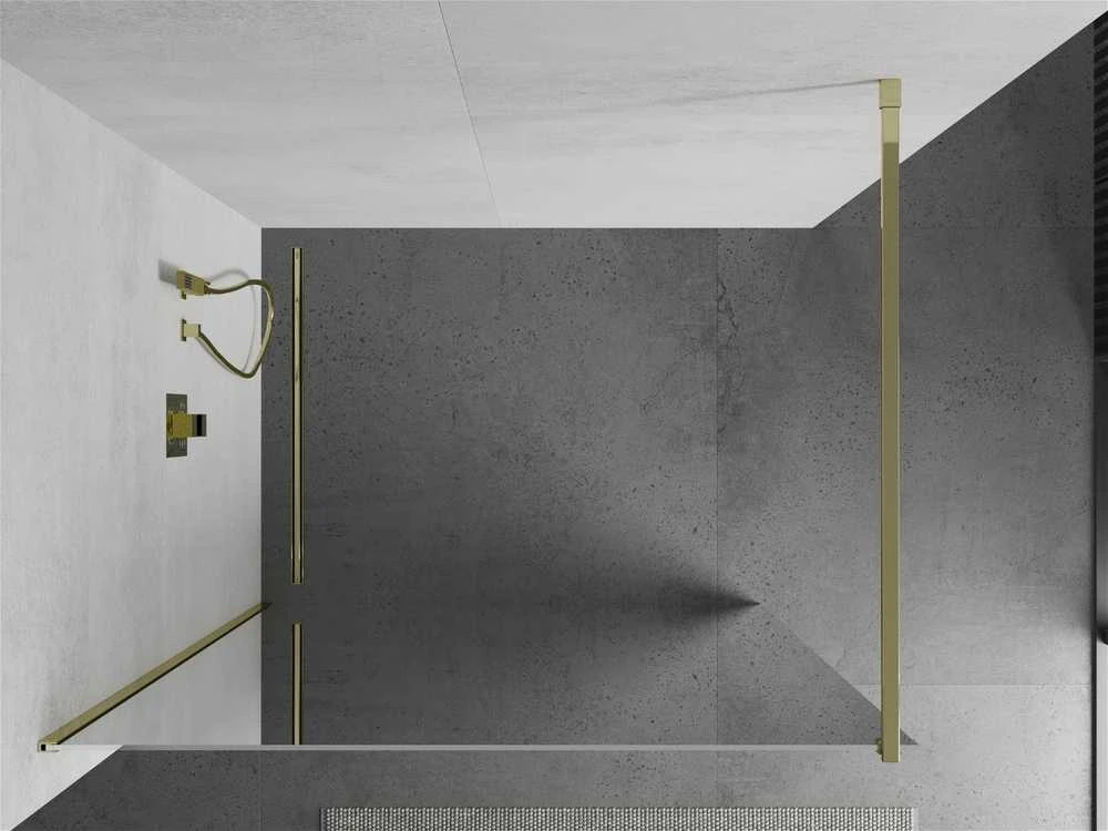 Walk-in dušo sienelė Mexen Kioto, veidrodinė, Gold, 80 x 200 cm