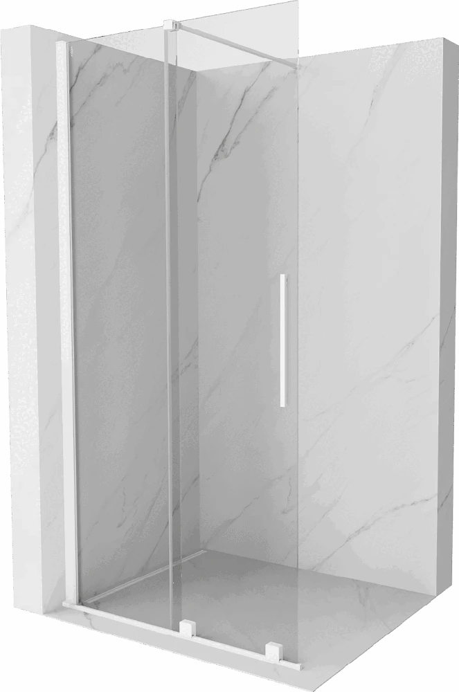 Walk-in dušo sienelė Mexen Velar, Baltas, 85 x 200 cm