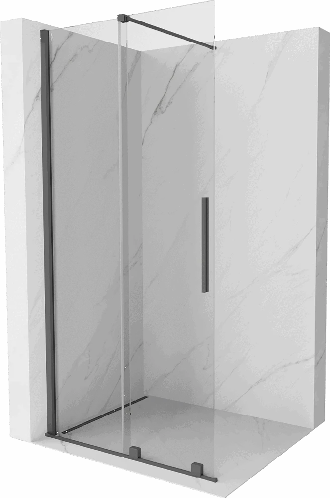 Walk-in dušo sienelė Mexen Velar, Brushed gun pilka, 75 x 200 cm