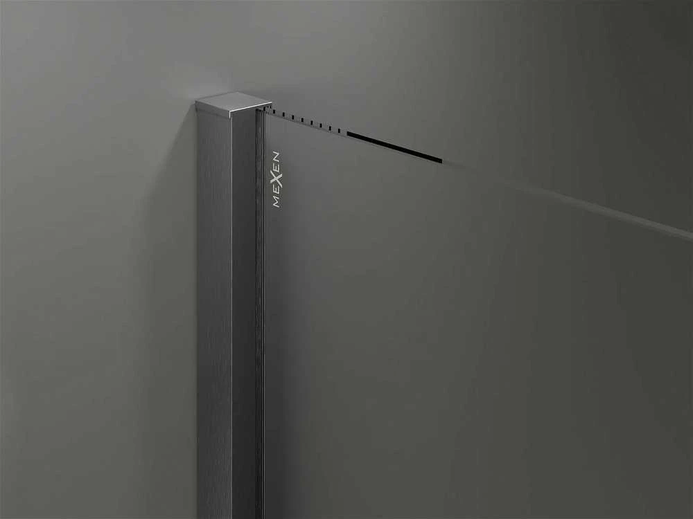 Walk-in dušo sienelė Mexen Velar, Brushed gun pilka, 75 x 200 cm