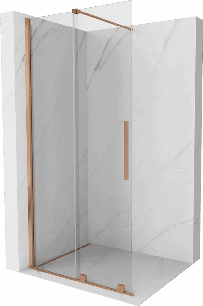 Walk-in dušo sienelė Mexen Velar, Brushed copper, 100 x 200 cm