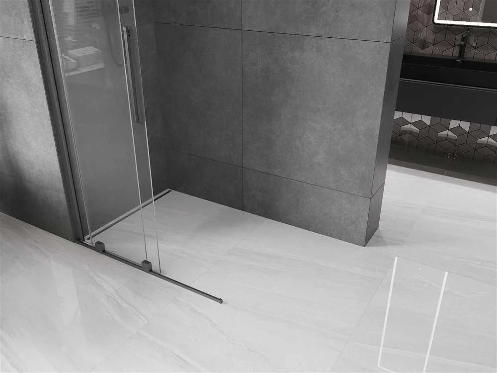 Walk-in dušo sienelė Mexen Velar, Brushed gun pilka, 75 x 200 cm