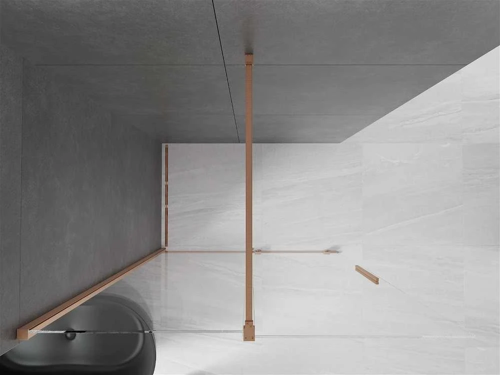 Walk-in dušo sienelė Mexen Velar, Brushed copper, 140 x 200 cm