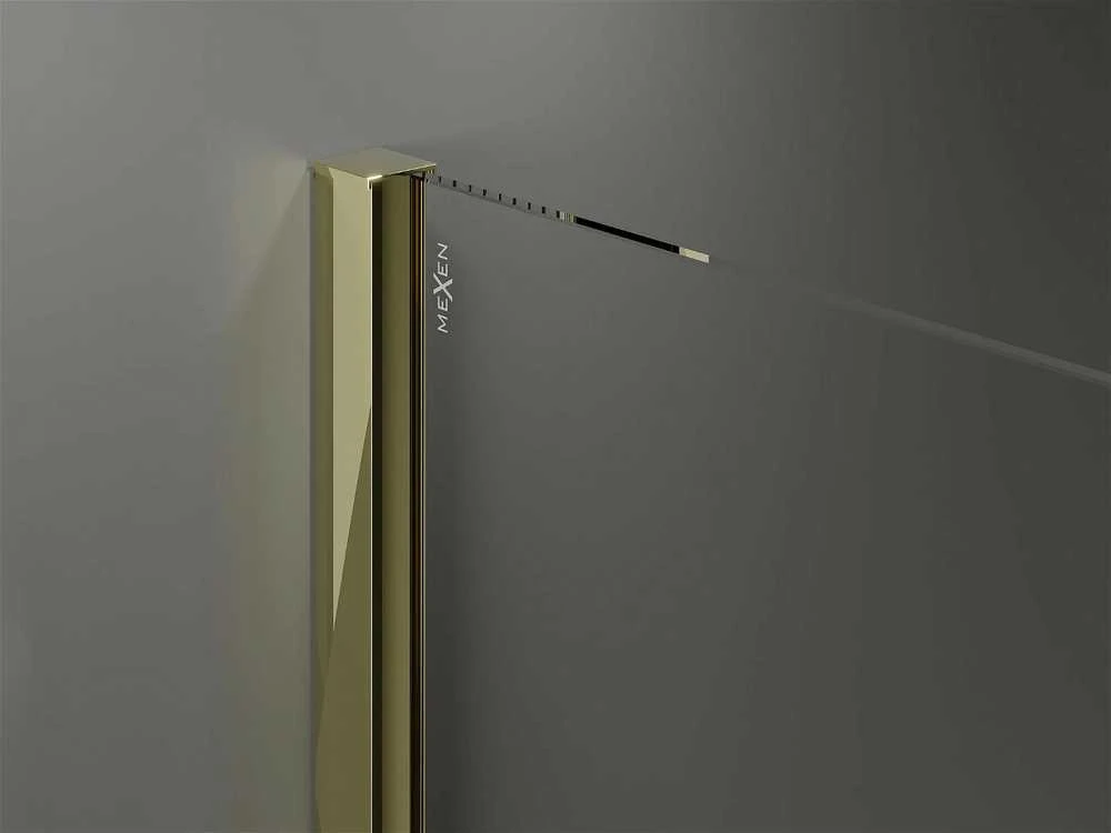 Walk-in dušo sienelė Mexen Velar, Gold, 100 x 200 cm