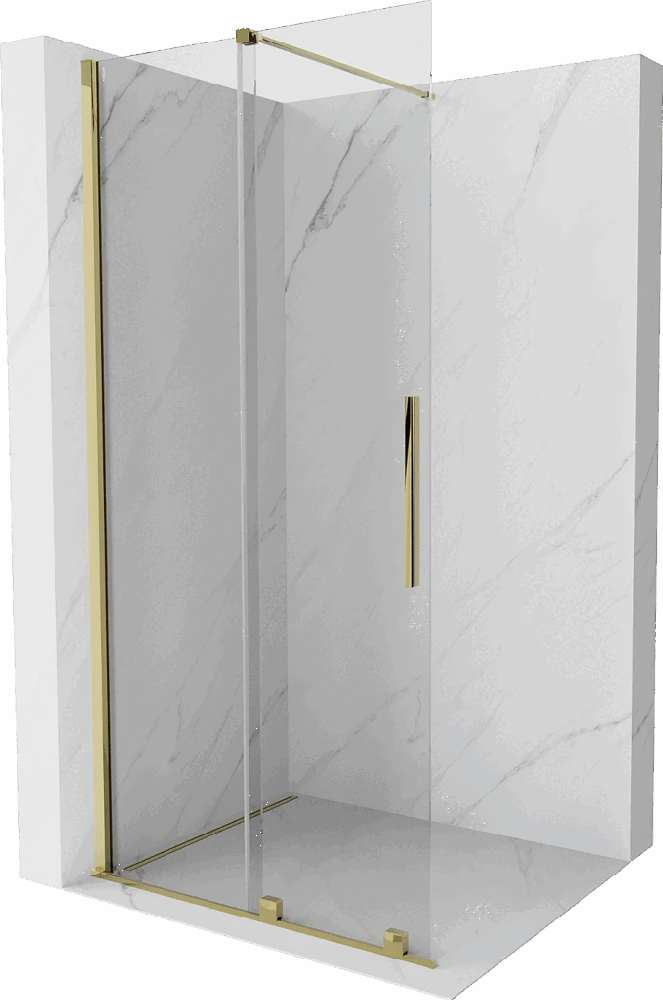 Walk-in dušo sienelė Mexen Velar, Gold, 80 x 200 cm