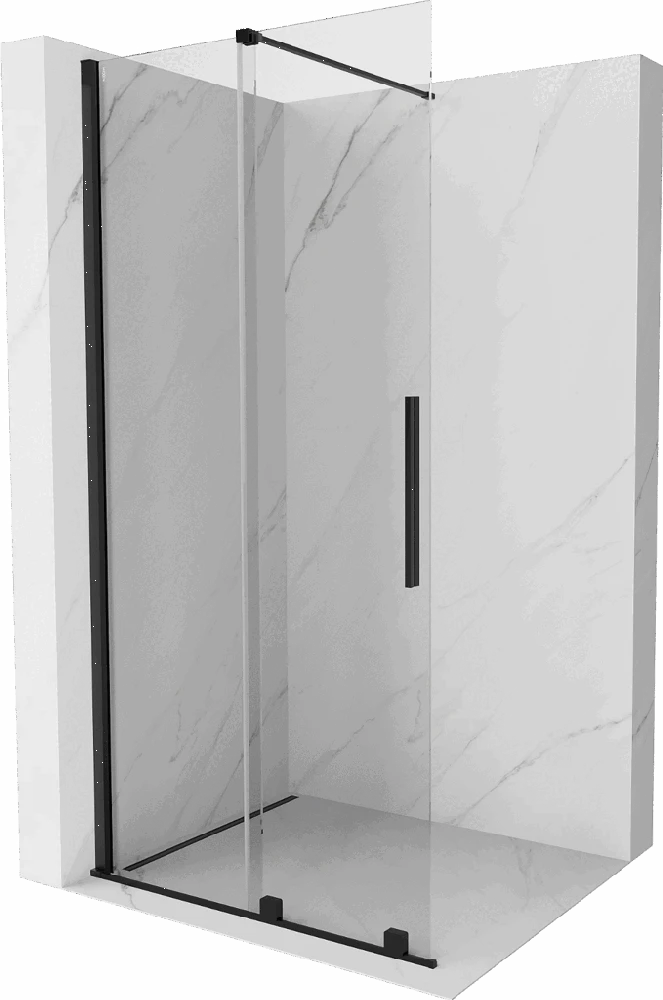 Walk-in dušo sienelė Mexen Velar, Juodas, 75 x 200 cm