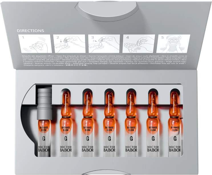 BABOR Dvifazės švytėjimo suteikiančios ampulės. Glow Bi-Phase Ampoule Serum Concentrate