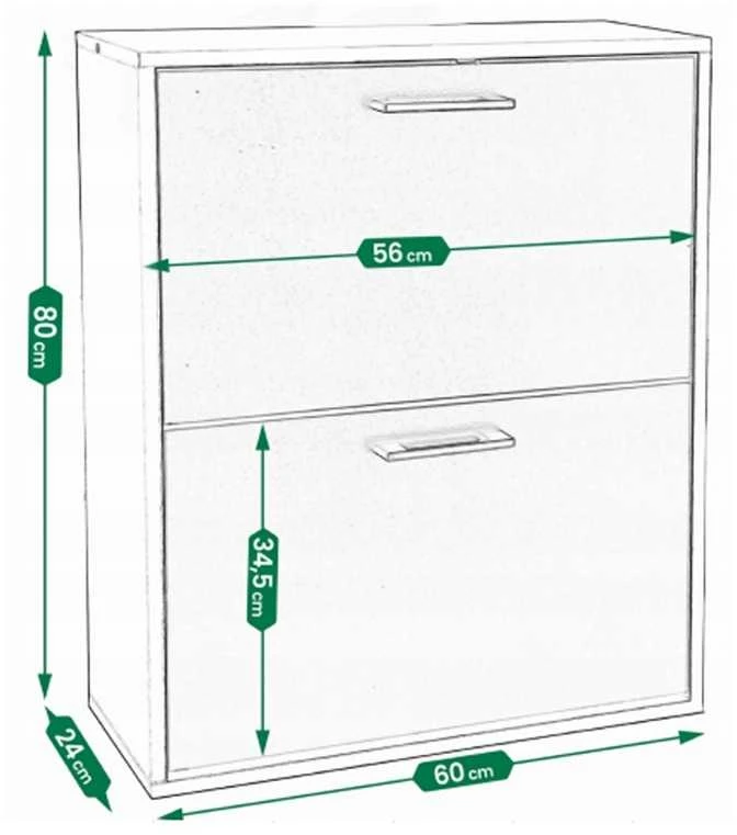 Muvu Balta moderni batų spintelė, 60 cm