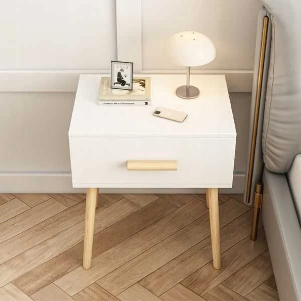Muvu Balta praktiška naktinė spintelė su stalčiumi, modernus loft stilius