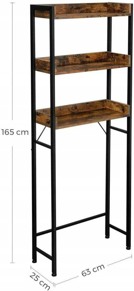 Muvu Lentynų blokas virš tualeto, skalbimo mašina, vonios spintelė, pramoninis loftas, lentynos, 165 cm