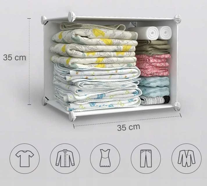 Muvu Modulinė spinta, balta, erdvus drabužių spinta, XL