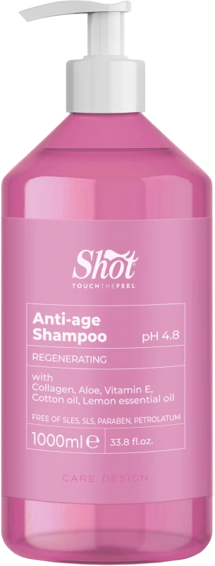 Shot Hair Professional Atkuriamasis šampūnas Anti-Age su kolagenu