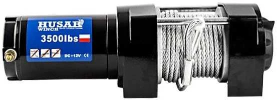 ATV Gervė HUSAR WINCH 3500lbs 1588kg PLIENINIS TROSAS