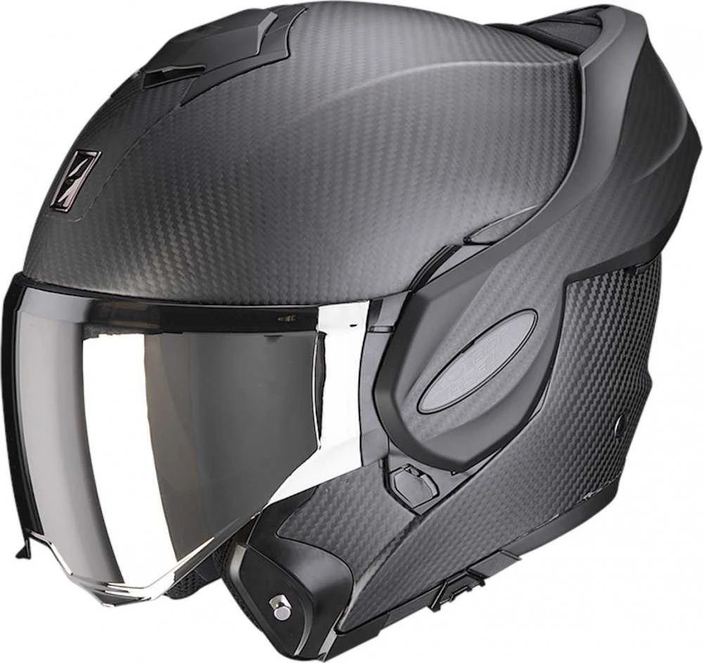 Atverčiamas šalmas Scorpion Exo-Tech Evo Solid Carbon