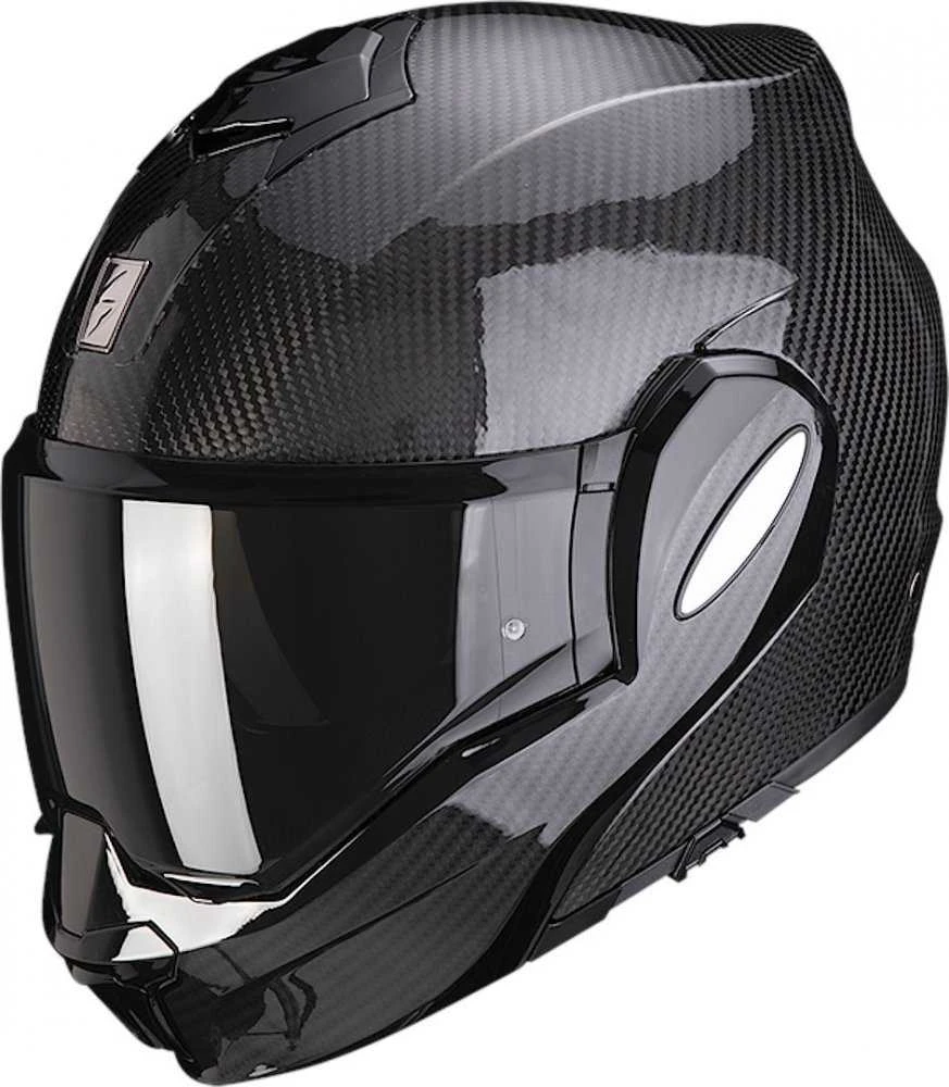 Atverčiamas šalmas Scorpion Exo-Tech Evo Solid Carbon