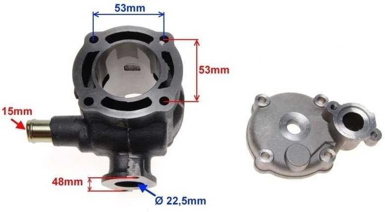 Cilindro komplektas MaxTuned MORINI (SUZUKI) LC 70cc / Ø47 / PIN Ø12