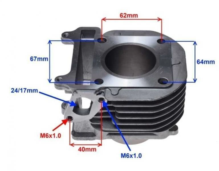 Cilindro komplektas MaxTuned YAMAHA AC 125cc / Ø51.50 / PIN Ø13 4T