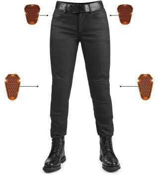 Moteriški džinsai PANDO MOTO LORICA Juodas A Slim Fit Cordura®