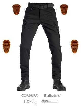 PANDO MOTO MARK Juodas AAA Vyriški džinsai Cargo stiliaus Cordura® / Balistex®