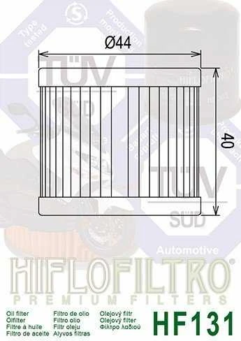 Tepalo filtras HIFLO HF131 SUZUKI LT/ AN/ GSX/ DR/ DF/ ALT/ HYOSUNG GV/ GT/ XRX 125-400cc 1979-2021