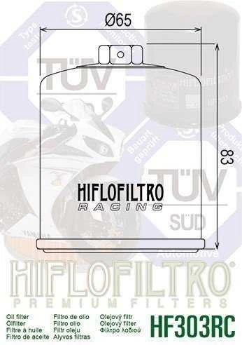 Tepalo filtras HIFLO HF303RC BIMOTA/ HONDA / POLARIS/ YAMAHA/ KAWASAKI 250-2000cc 1987-2024