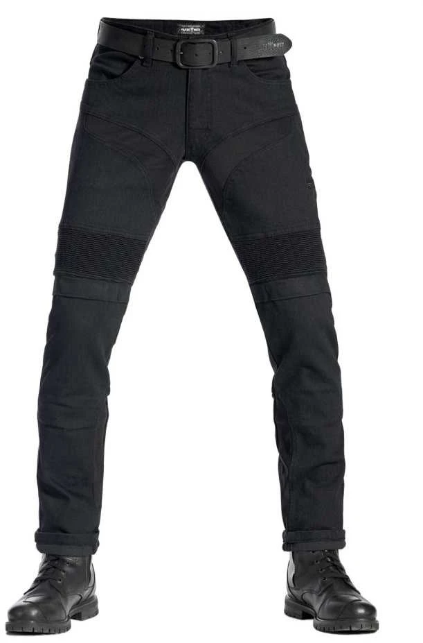 Vyriški džinsai PANDO MOTO KARLDO Slim-Fit Cordura Juodi