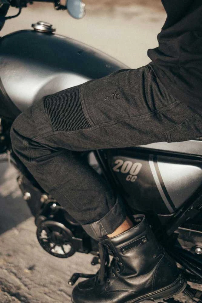 Vyriški džinsai PANDO MOTO KARLDO Slim-Fit Cordura Juodi