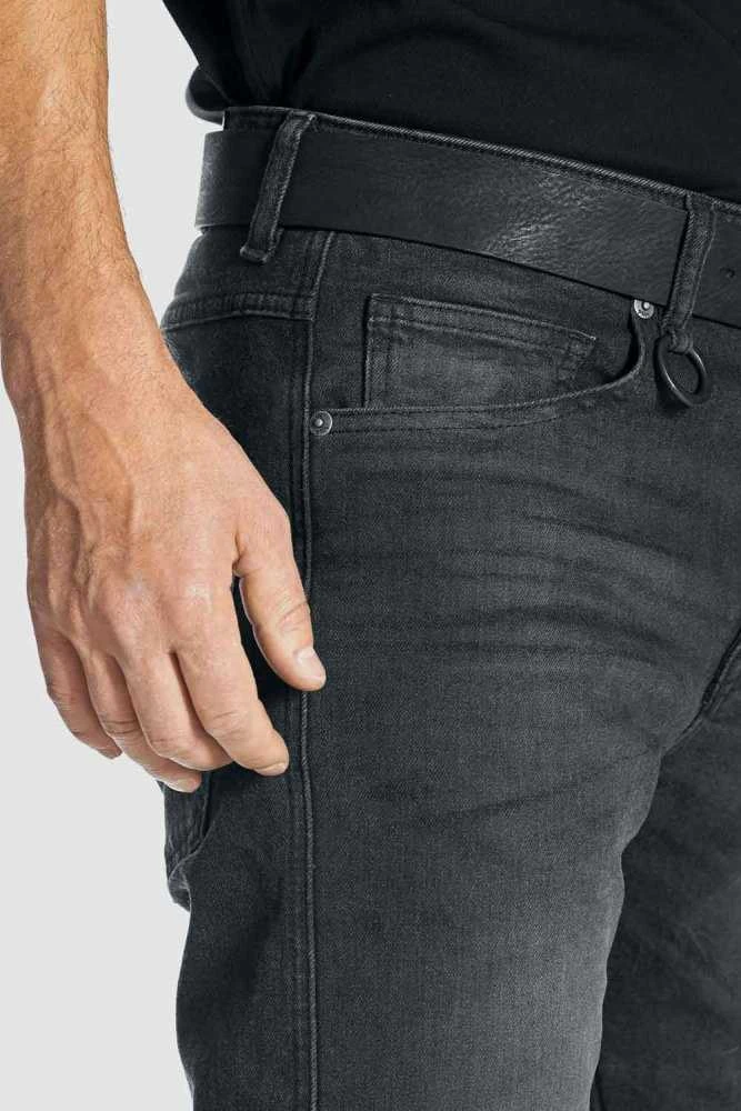Vyriški džinsai PANDO MOTO ROBBY Slim-Fit Cordura® Juodi
