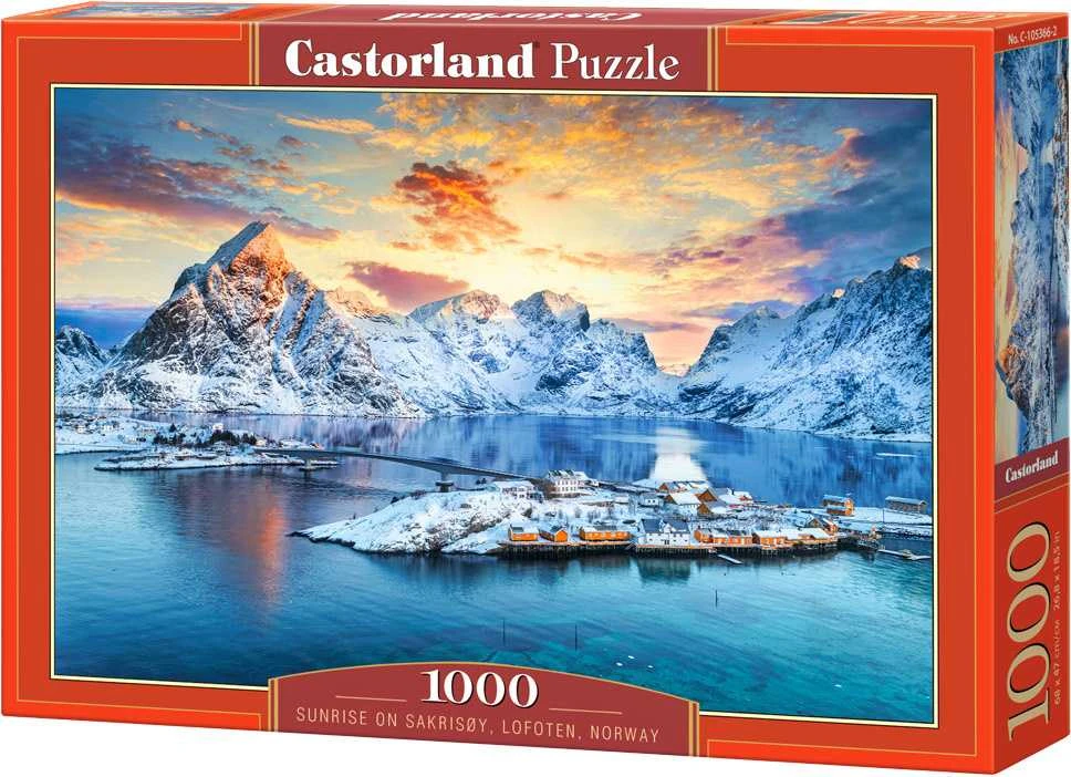 Castorland dėlionė Sunrise on Sakrisøy, Lofoten, Norway 1000 det