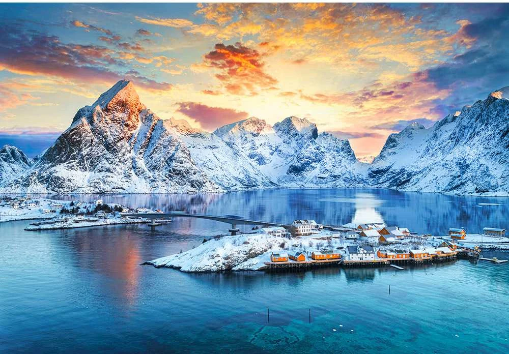Castorland dėlionė Sunrise on Sakrisøy, Lofoten, Norway 1000 det