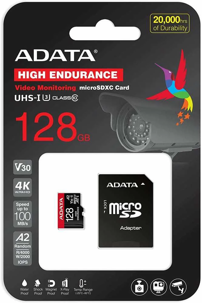 Atminties kortelė ADATA | AUSDX128GUI3V30SHA2-RA1 Memory Card | 128 GB | Micro SDXC | Flash atminties klasė 10 | Adapteris