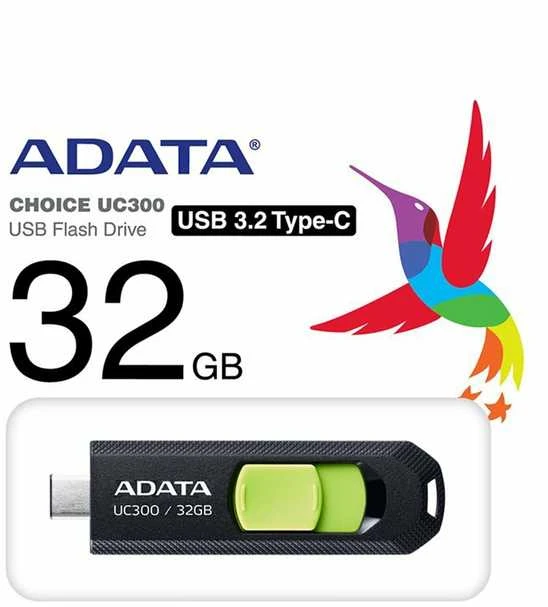 ADATA DUOMENYS | „FlashDrive“ | UC300 | 32 GB | USB 3.2 Gen 1 | Judas