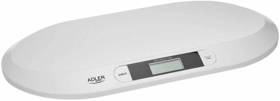 Virtuvinės svarstyklės Adler | Adler AD 8139 | Maksimalus svoris (talpa) 20 kg | Tikslumas 10 g | Baltas