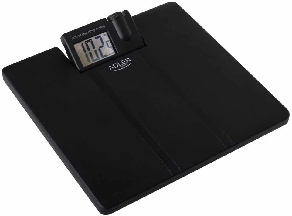 Virtuvinės svarstyklės Adler | Vonios svarstyklės su Projektorius | AD 8182 | Didžiausias svoris (keliamoji galia) 180 kg | Tikslumas 100 g | Juodas