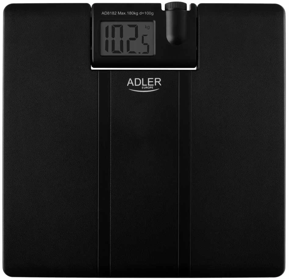 Virtuvinės svarstyklės Adler | Vonios svarstyklės su Projektorius | AD 8182 | Didžiausias svoris (keliamoji galia) 180 kg | Tikslumas 100 g | Juodas