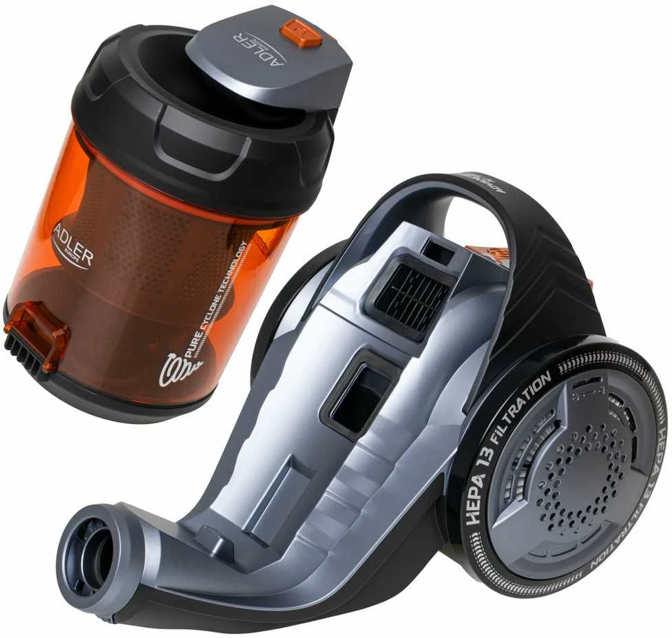 Adler Cyclone dulkių siurblys | AD 7065 | Be maišelio | Galia 700 W | Dulkių talpa 1,6 L | Juodas/Raudona
