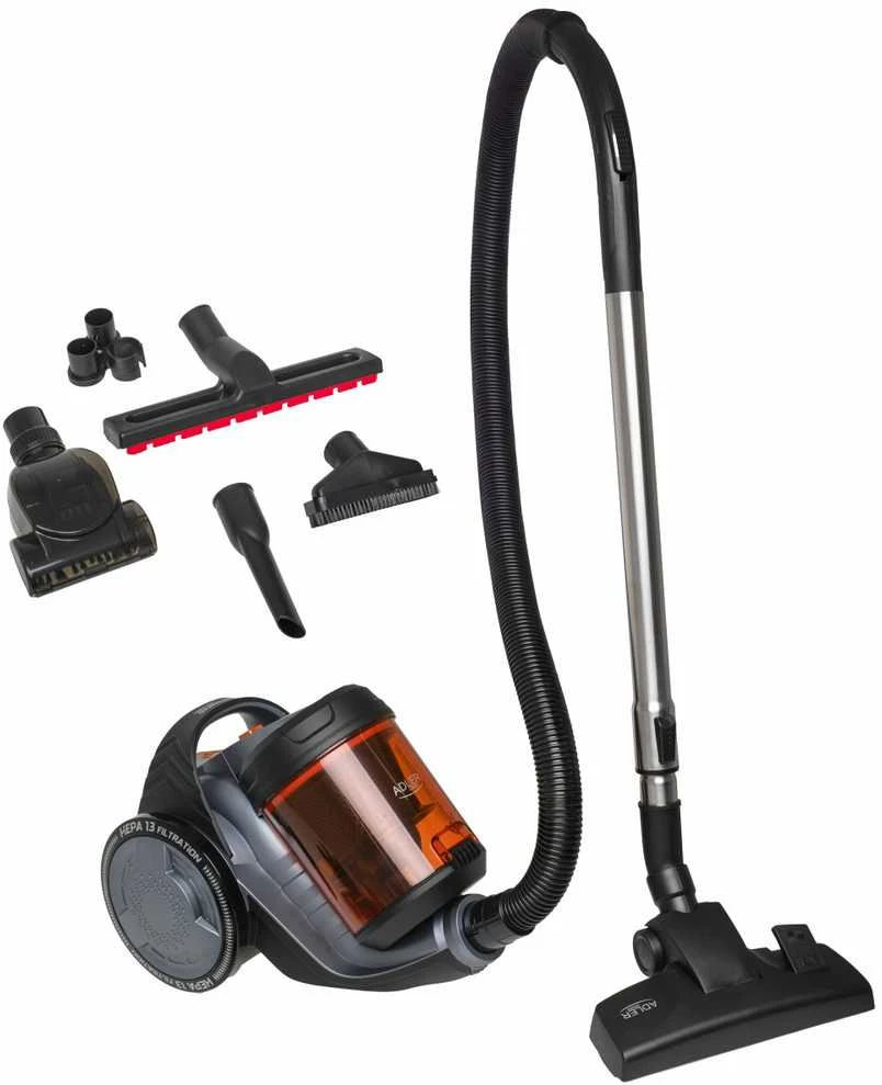 Adler Cyclone dulkių siurblys | AD 7065 | Be maišelio | Galia 700 W | Dulkių talpa 1,6 L | Juodas/Raudona